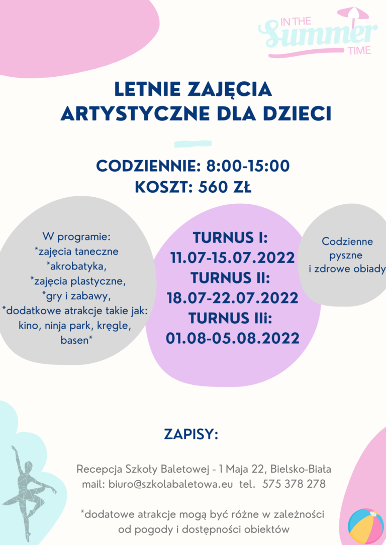 Letnie Zajęcia Artystyczne dla dzieci