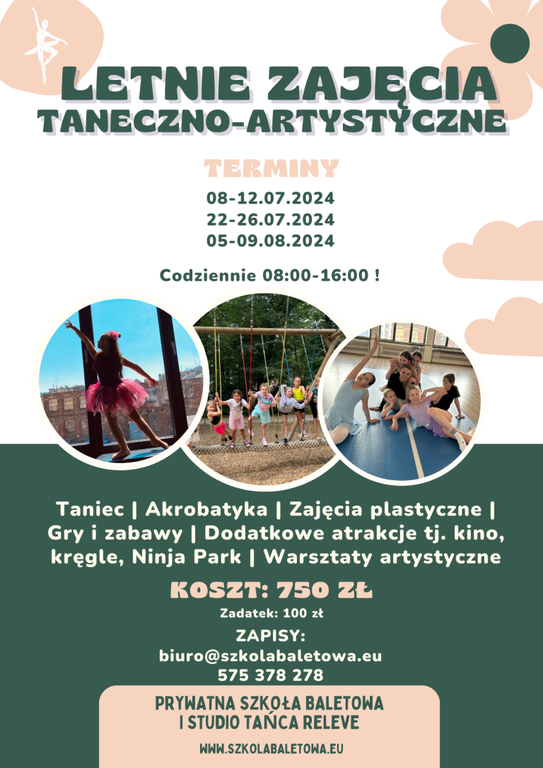 LETNIE ZAJĘCIA TANECZNO-ARTYSTYCZNE DLA DZIECI !